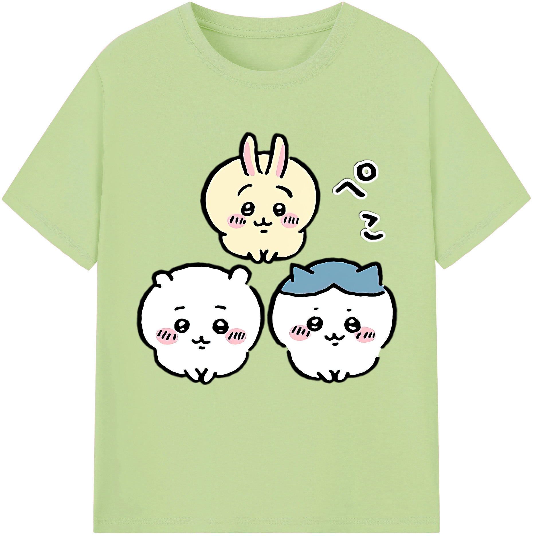 （画像用） ちいかわ うさぎ Chii-kawa usagi 綿100％半袖Tシャツ（フロントプリント）